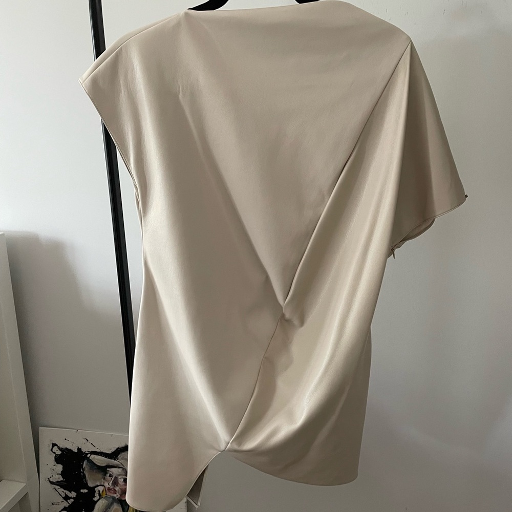 SportMax asymmetric leather shirt size M